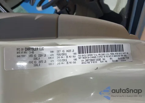 2008 Chrysler Pt Cruiser Touring из США, поврежденный, VIN 3A8FY58B48T169385